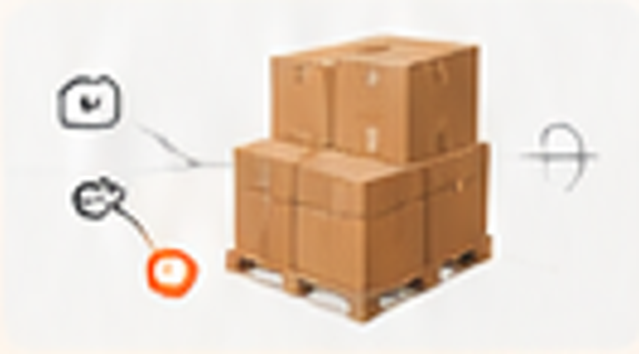 Boxes on a pallet being measured