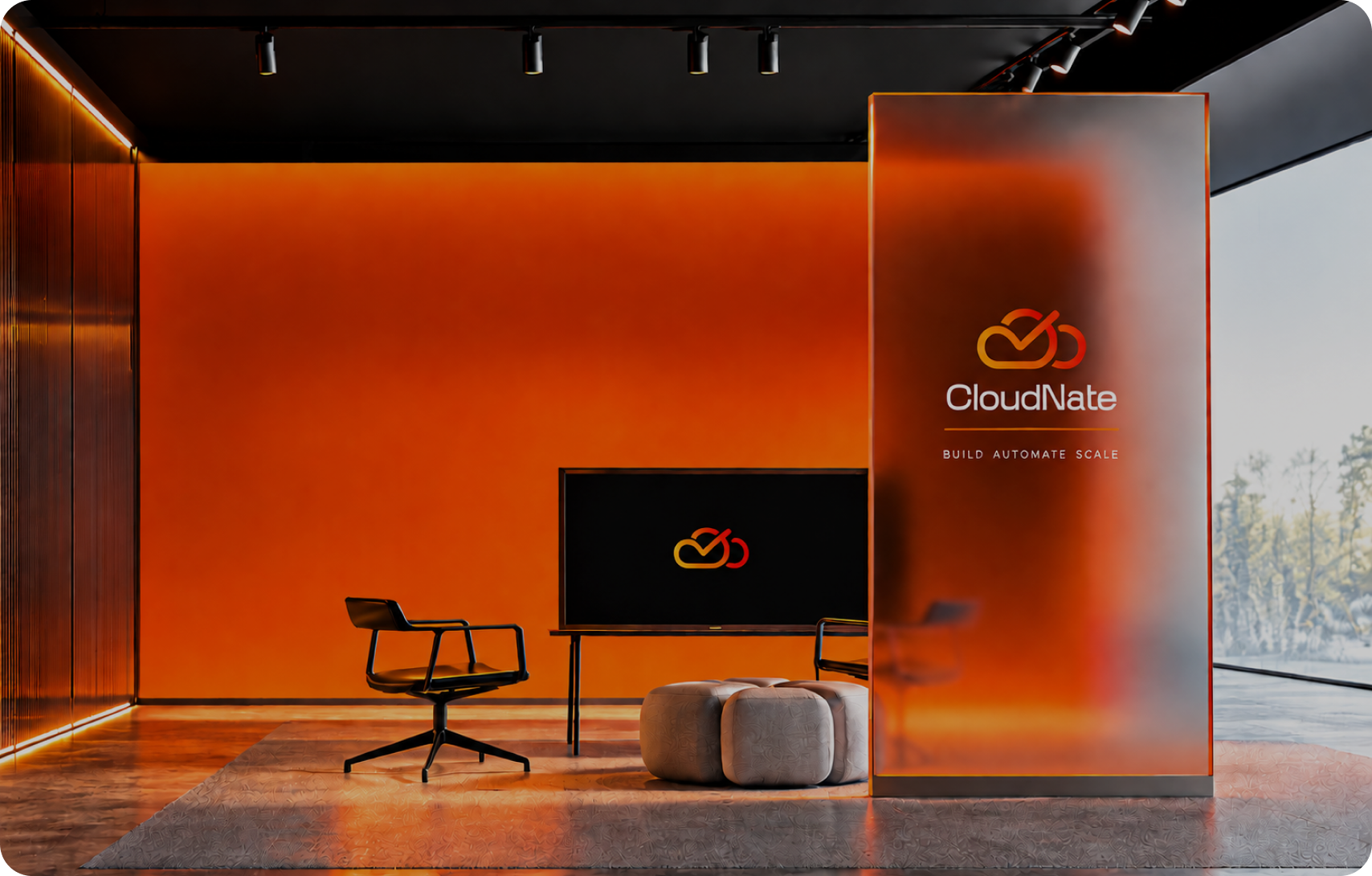 CloudNate studio with the Build, Automate, Scale mark