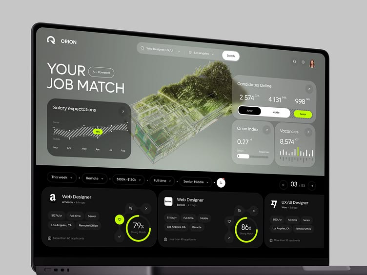 Webx modern website interface
